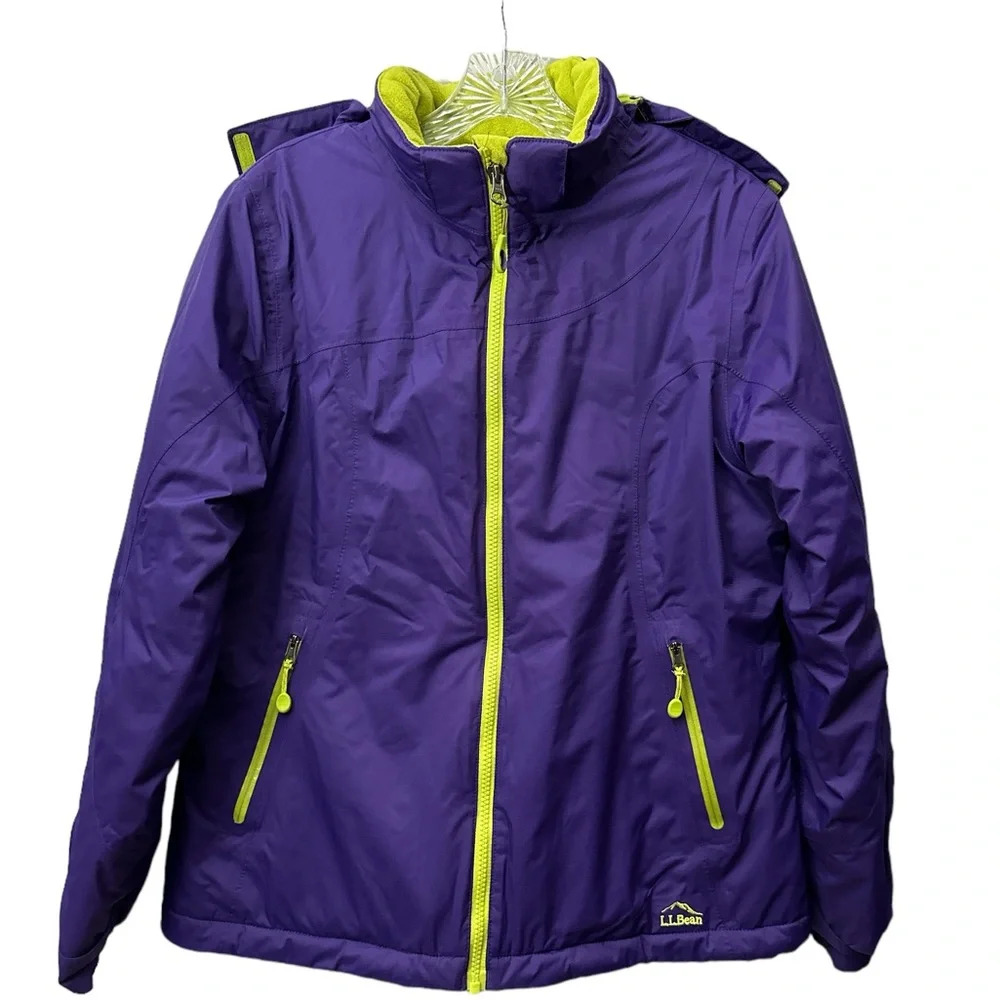 L.L. Bean Kids Purple Jacket with Yellow Accents